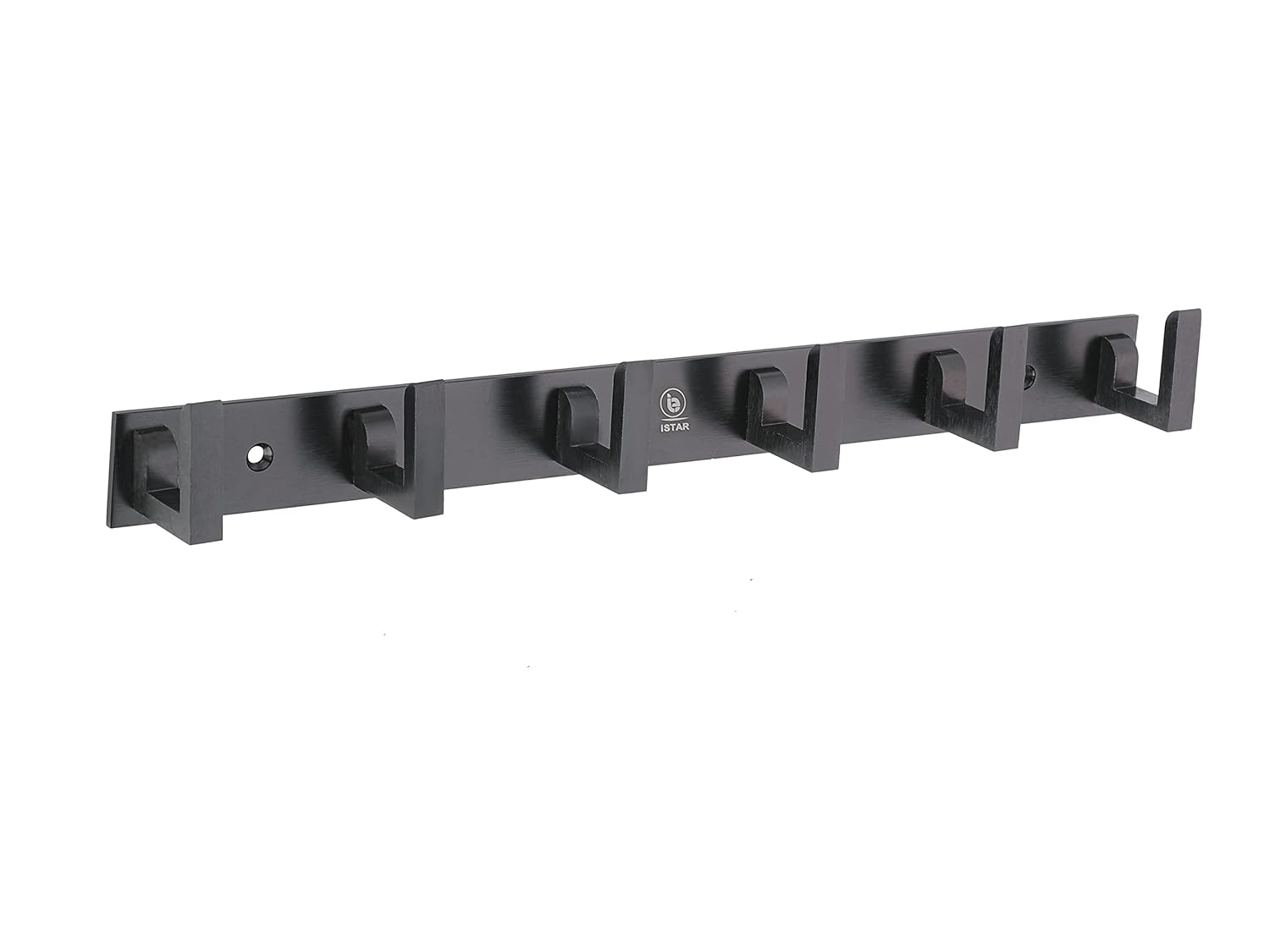 6 Pin Wall Hook Rack – Pack of 3 (Black) | Heavy-Duty Metal